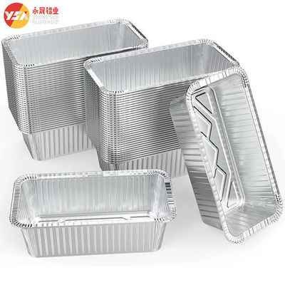 N. 6A Fogli di alluminio riciclabili Mini Pan Pan 670ml Piatto monouso in foglio di alluminio Contenitore alimentare in foglio di alluminio con coperchio di plastica
