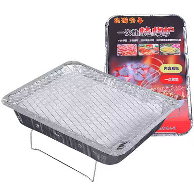 Grill in alluminio barbecue padelle di grigliatura usa e getta in metallo mesh supporto in alluminio