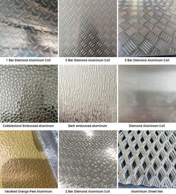Lamiera striata di alluminio H112 5 barre di 4x8 Diamond Plate Embossed Aluminum Sheet di alluminio